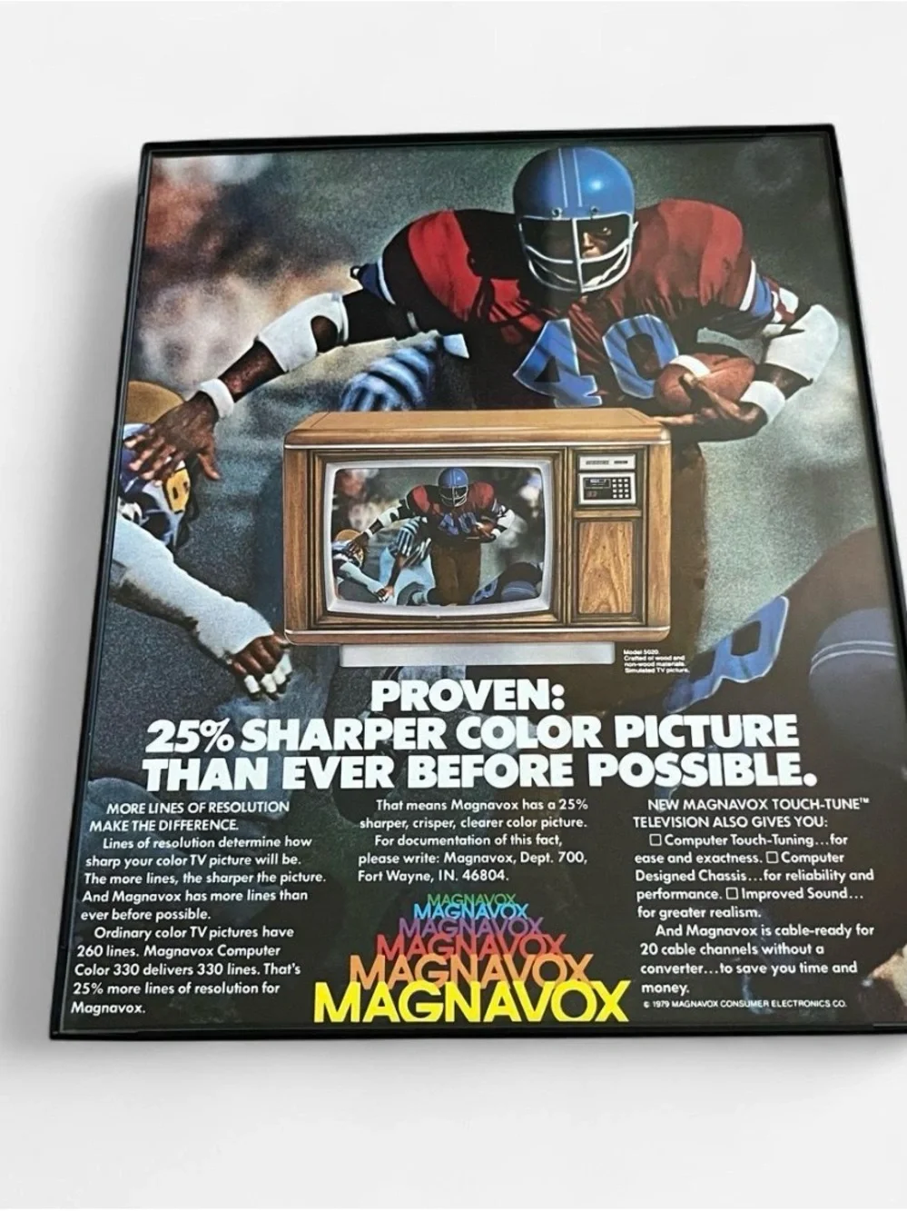 Vintage 1979 Magnavox Print Framed Size 8x10